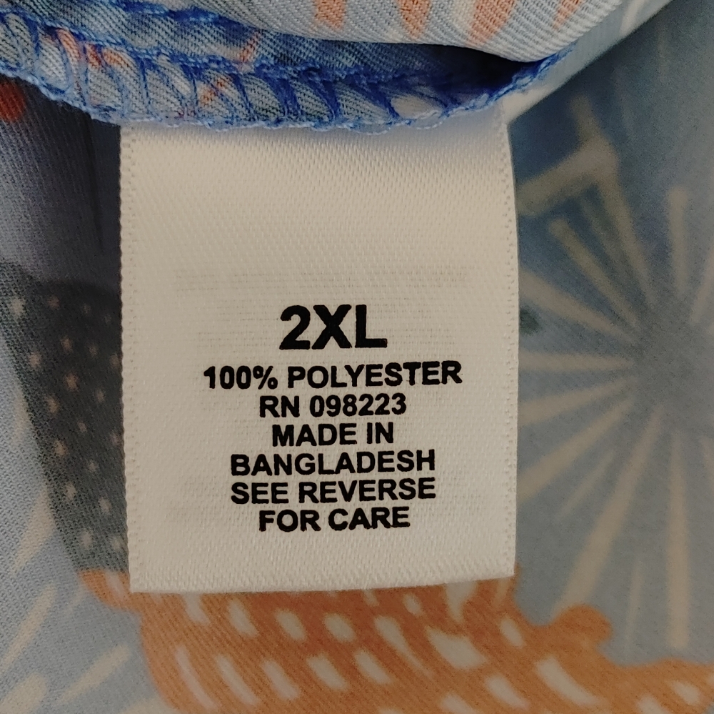 Magellan Outdoors Men's Americana Print Short Sleeve Shirt, Blue 2XL - Picture 5 of 6